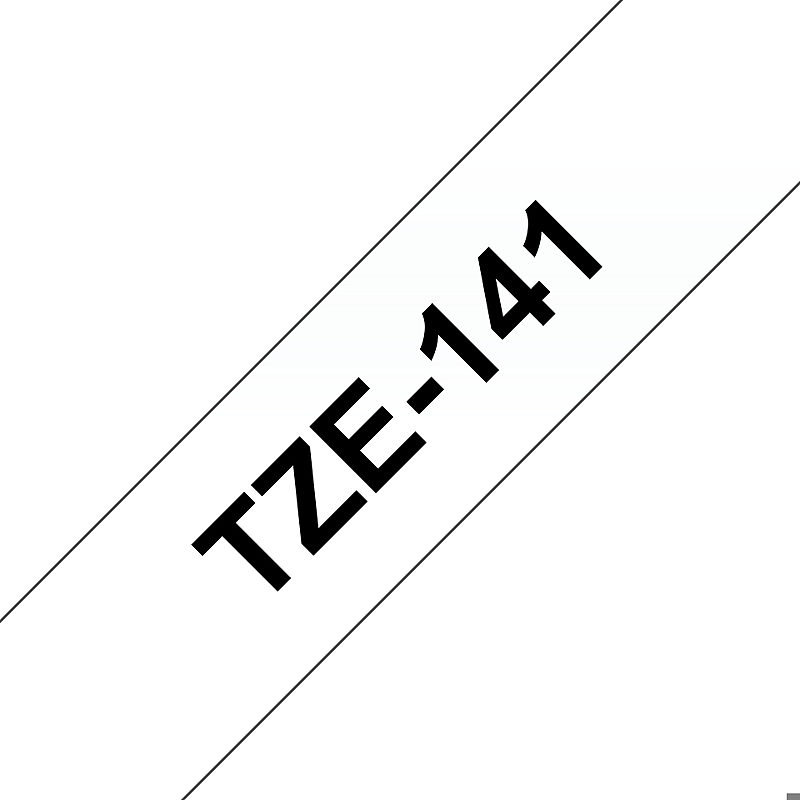 Brother TZE-141 etiketbånd Sort på transparant