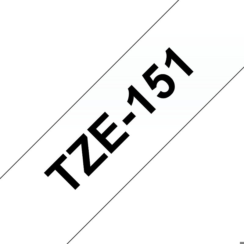 Brother TZE-151 etiketbånd Sort på transparant