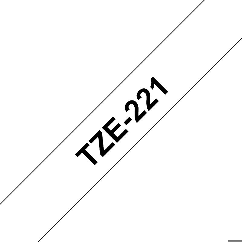 Brother TZE-221 etiketbånd Sort på hvid