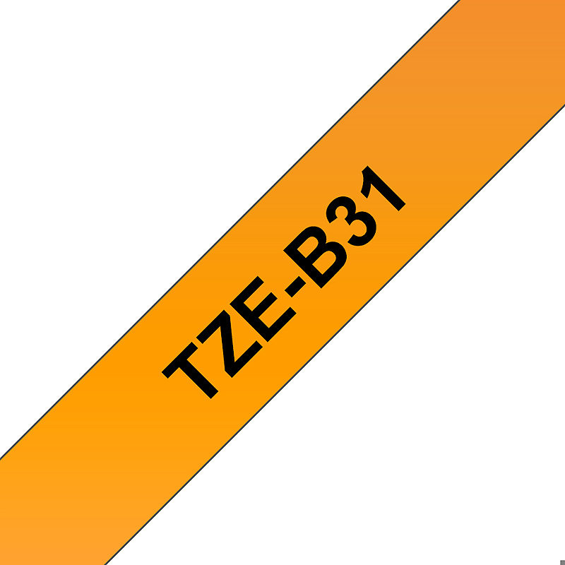 Brother TZE-B31 etiketbånd Sort på fluorescerende orange
