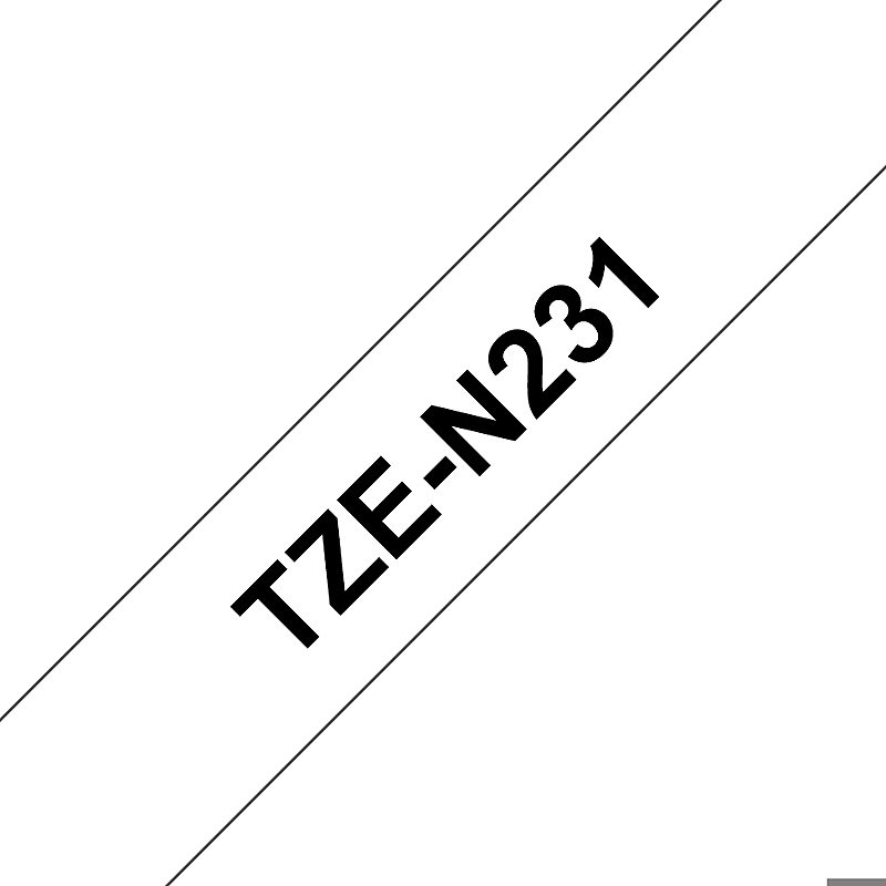Brother TZE-N231 etiketbånd Sort på hvid TZ