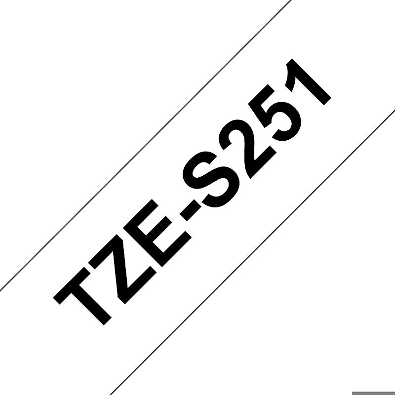 Brother TZE-S251 etiketbånd Sort på hvid TZ