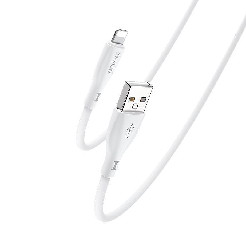 YESIDO SILICONE CABLE CA119 12W USB/LIGHTNING 1M 2,4A WHITE
