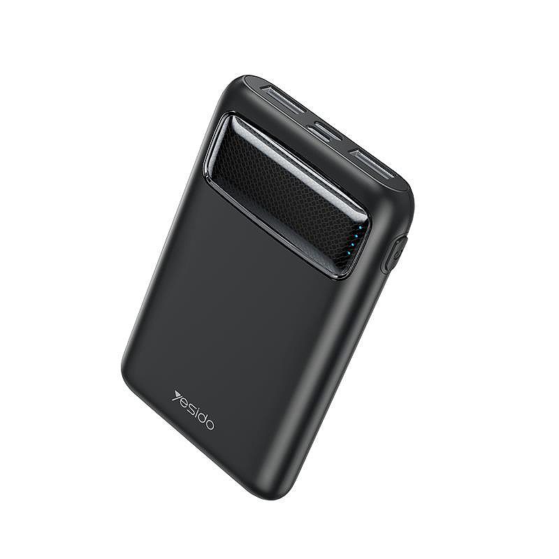yesido Powerbank YP33 5 000 mAh LED,  2xUSB-A + USB-C BLACK