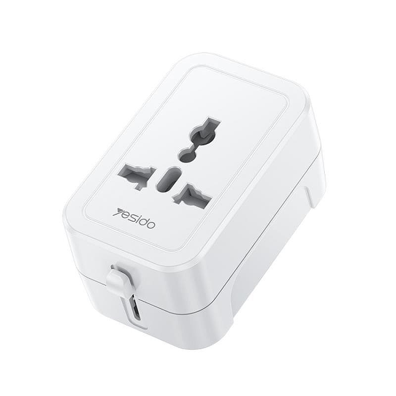 YESIDO MC32 UNIVERSAL ADAPTER UK/EU/US/AUS MAX 6A WHITE