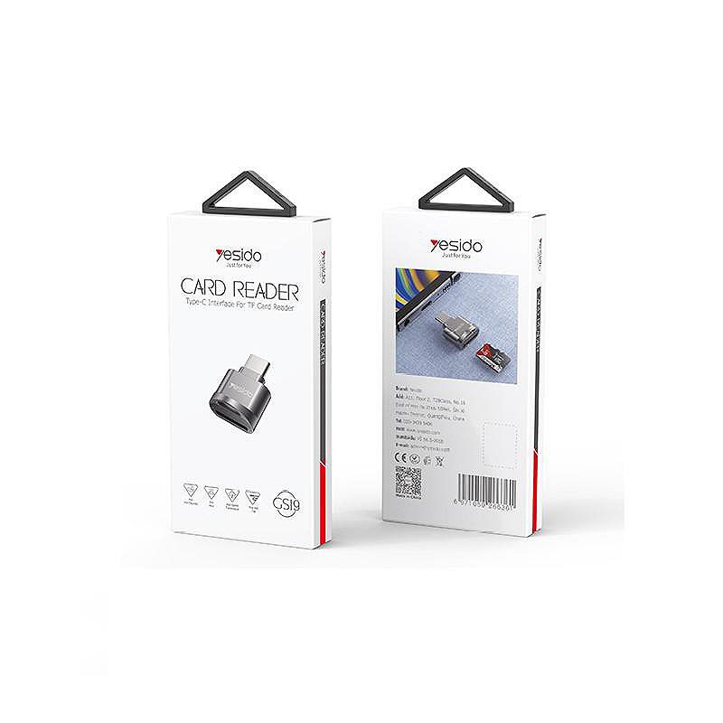 YESIDO GS19 OTG CARD READER TYPE-C/MICRO SD BLACK - Billede 2