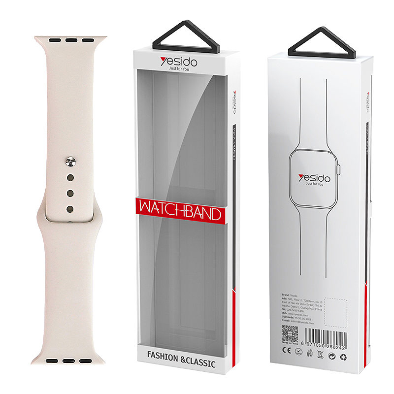 YESIDO WB44 SILICONE STRAP FOR iWATCH S 38/40/41 (97+110) #45 STARLIGHT