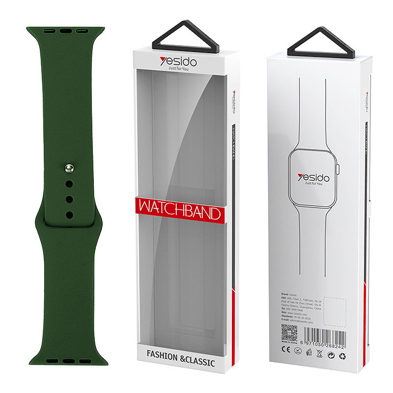 YESIDO WB44 SILICONE STRAP FOR iWATCH S 38/40/41 (97+110) #43 ALFALFA