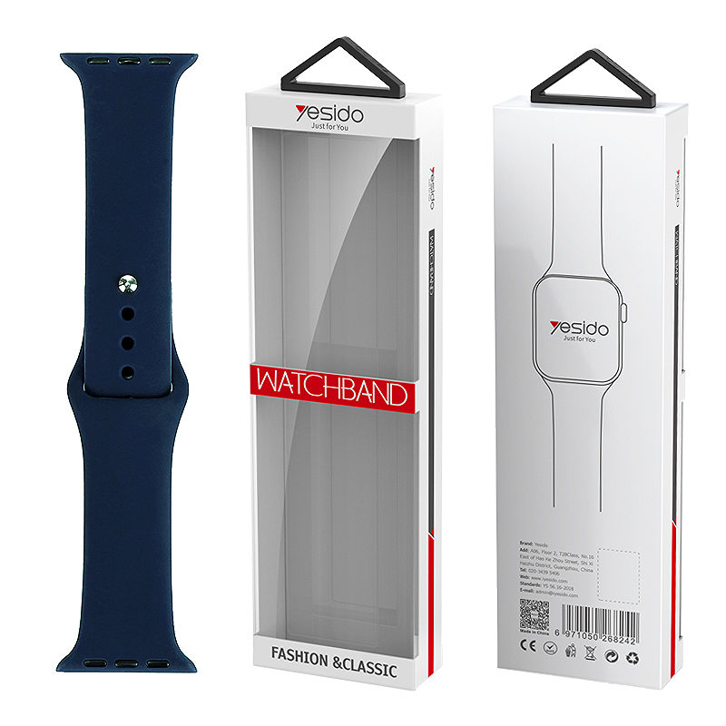YESIDO WB44 SILICONE STRAP FOR iWATCH L 42/44/45 (97+140) #47 DEEP BLUE