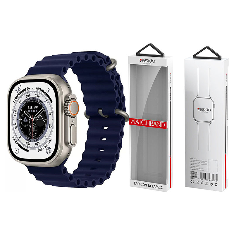YESIDO WB21 SILICONE STRAP for APPLE WATCH 38/40/41 NAVY