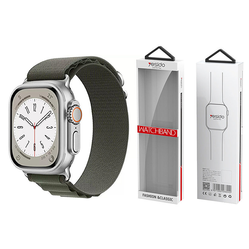 YESIDO WB24 SPORT STRAP LOOP do APPLE WATCH 42/44/45 GREY