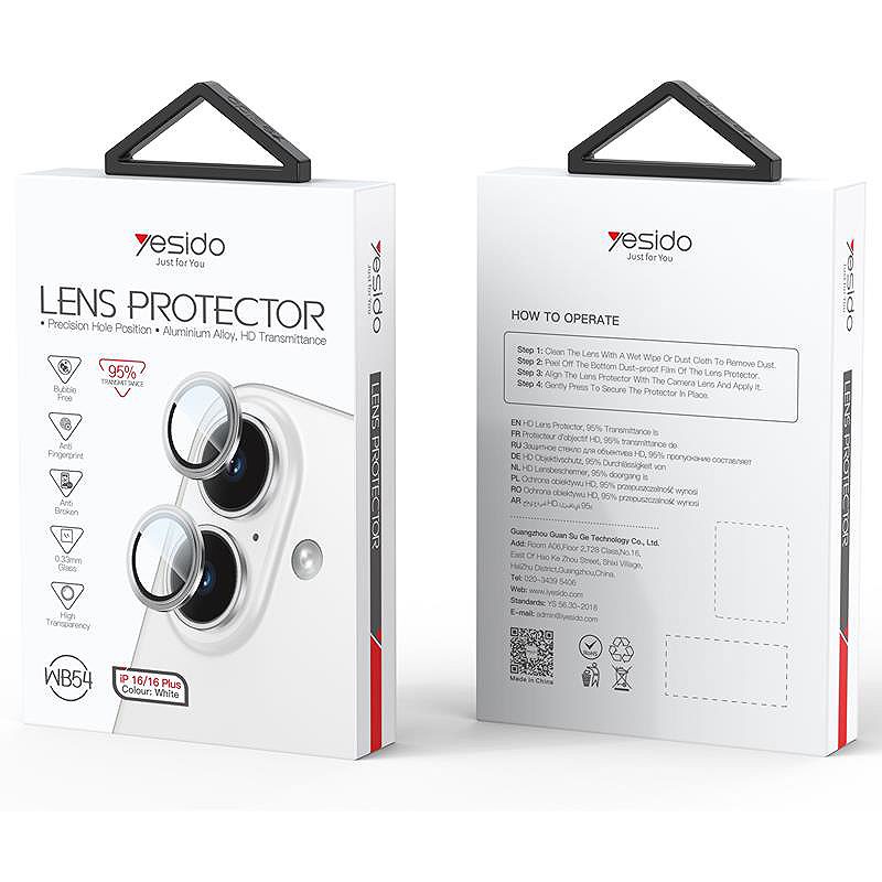 YESIDO LENS PROTECTION WB54 for IPHONE 16/16 PLUS BLUE - Billede 2