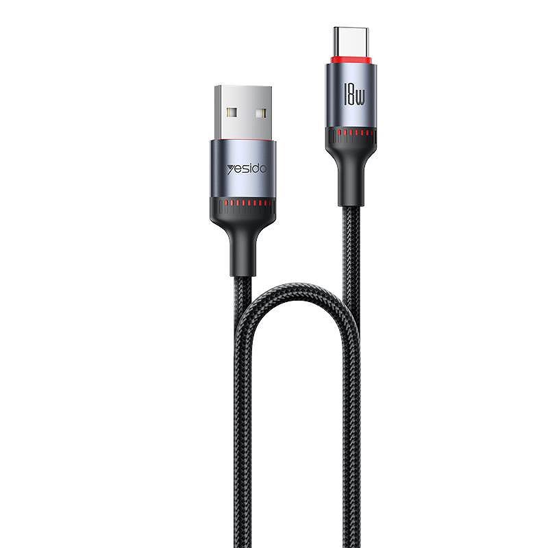 YESIDO CABLE CA129C 18W USB/TYPE-C 1,2M 2A BLACK