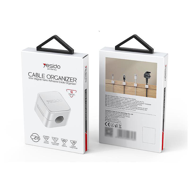 YESIDO CABLE ORGANIZER C216 4PCS SET WHITE - Billede 2