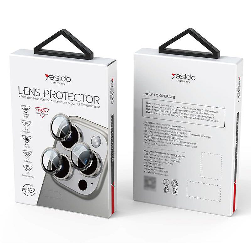 YESIDO LENS PROTECTION WB52 for IPHONE 16 PRO /16 PRO MAX BLACK